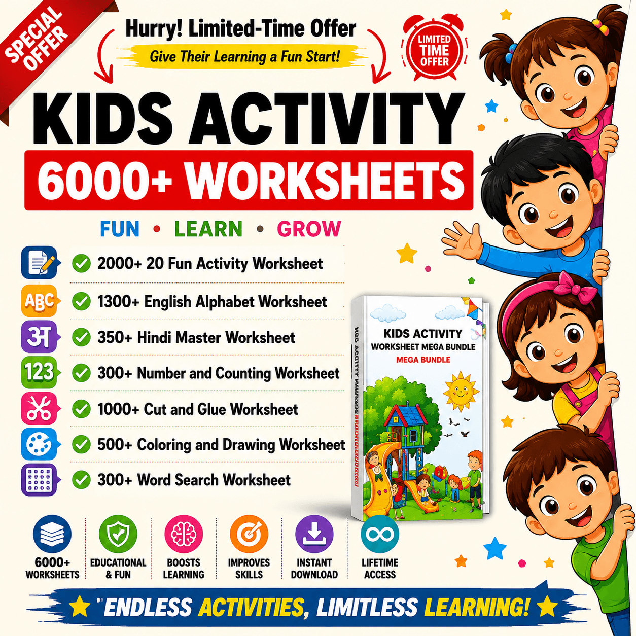 6000+ Printable Kids Worksheet For Early Child Development.