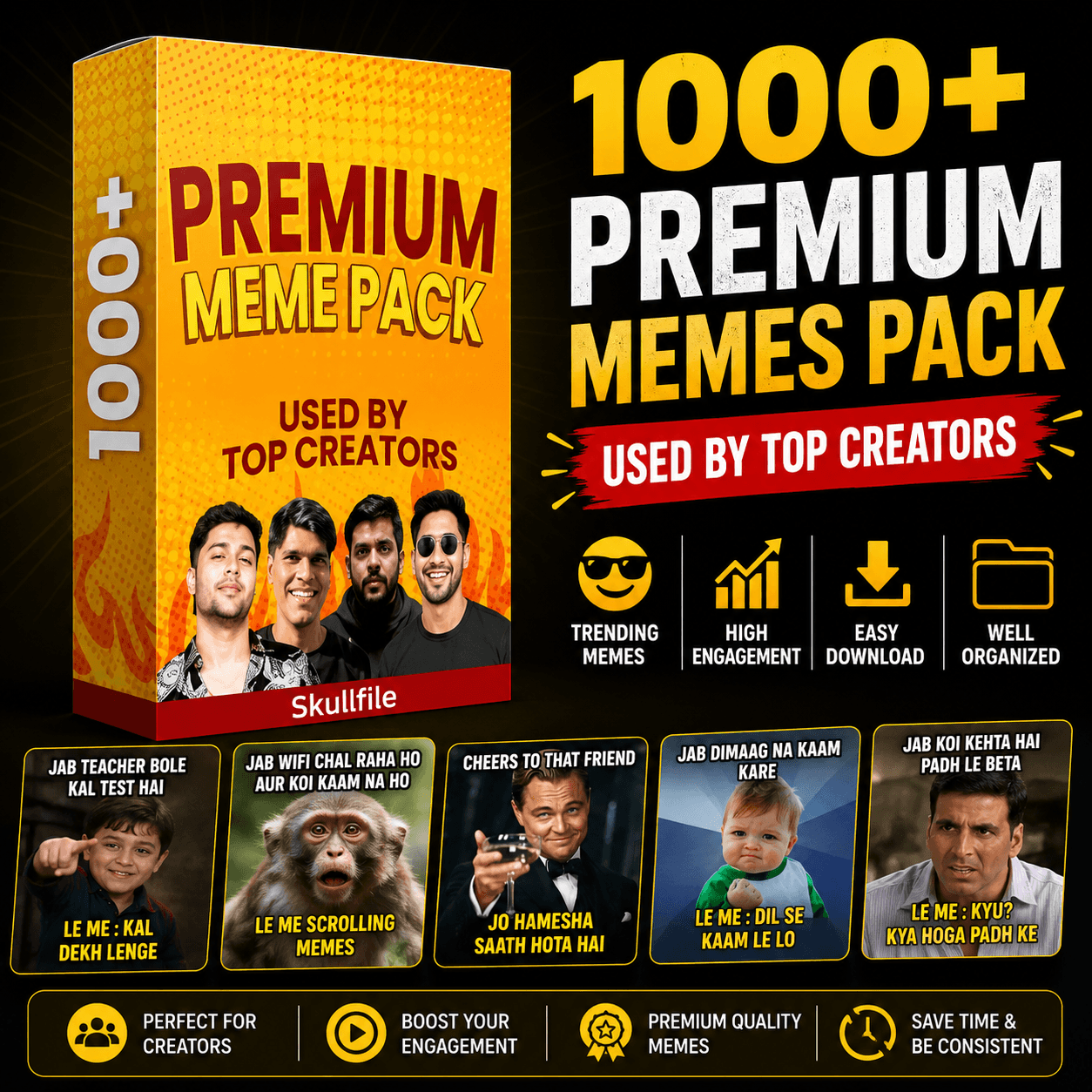 1000+ Premium Memes Pack Used By Top Creators