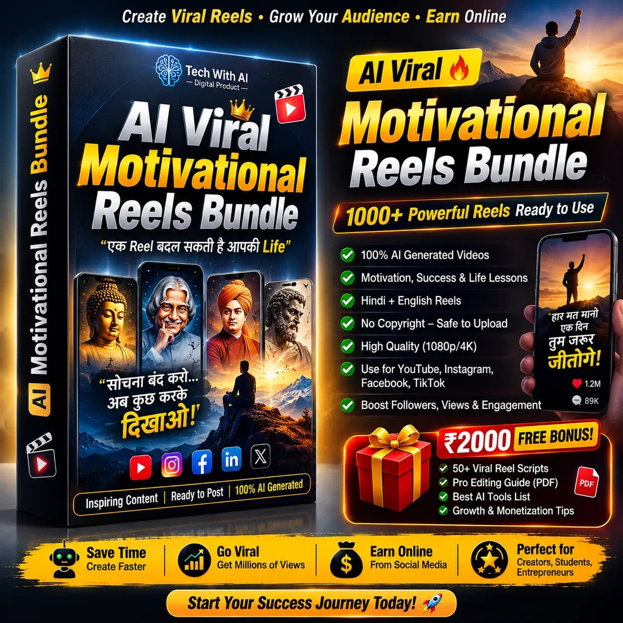 AI viral Motivational Reels Bundle